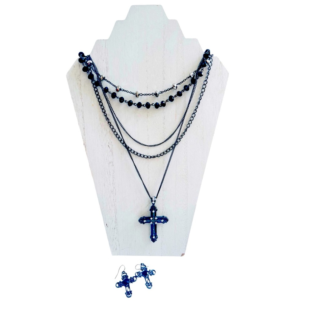 Gunpowder metal multi chain cross set